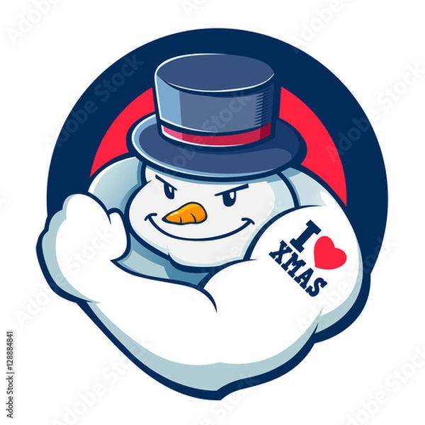 Obraz Bad Boy Snowman Character Illustration