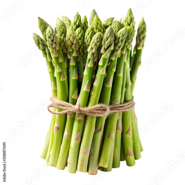 Fototapeta Fresh Green Asparagus: Recipes & Nutrition isolated on transparent background