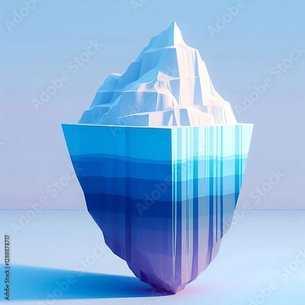 Obraz A 3D animation style image of 
an iceberg 