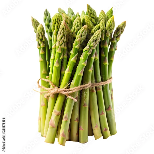 Fototapeta Fresh Green Asparagus Spears isolated on transparent background