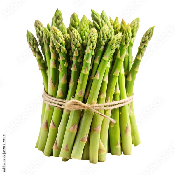Obraz Fresh Green Asparagus Spears isolated on transparent background