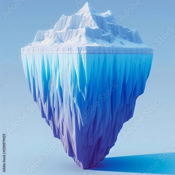 Obraz A 3D animation style image of 
an iceberg 