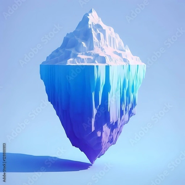 Fototapeta A 3D animation style image of 
an iceberg 
