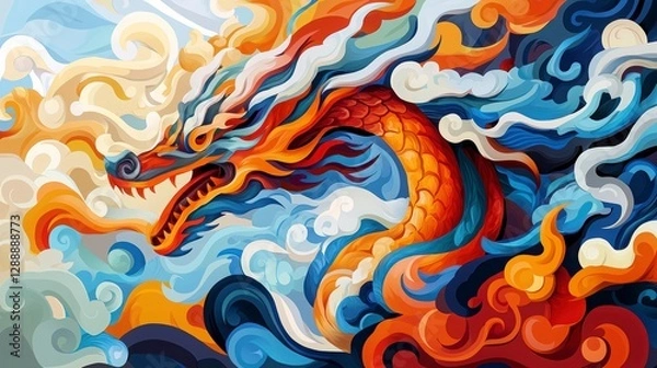 Obraz Designer Illustrating Zodiac Animals in Abstract Form