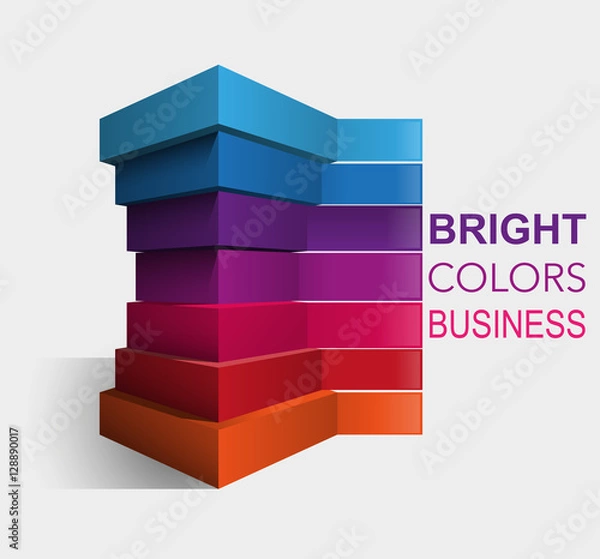 Fototapeta Three-dimensional layered figure for infographics design