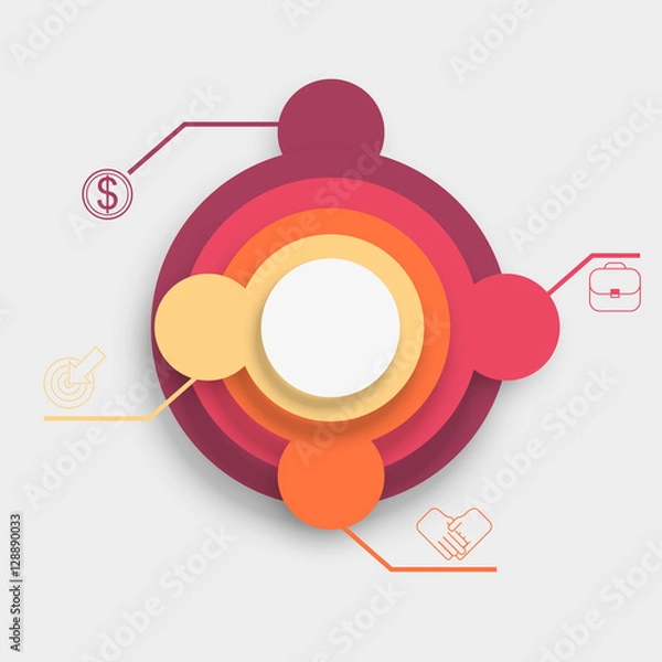 Fototapeta Layered pie chart template