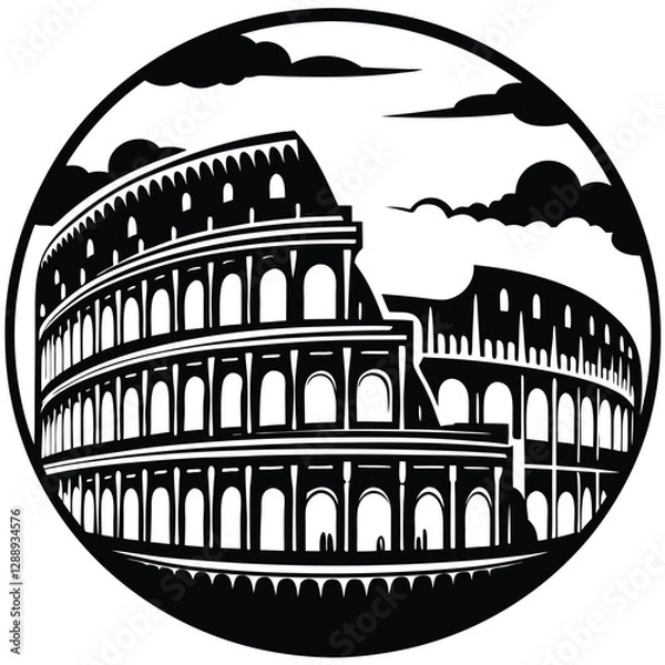 Obraz colosseum rome italy silhuoette 