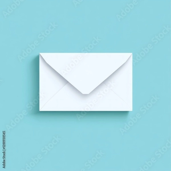 Obraz Blank White Envelope on Teal Background