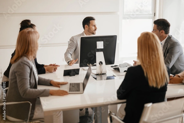 Fototapeta Business people working at office