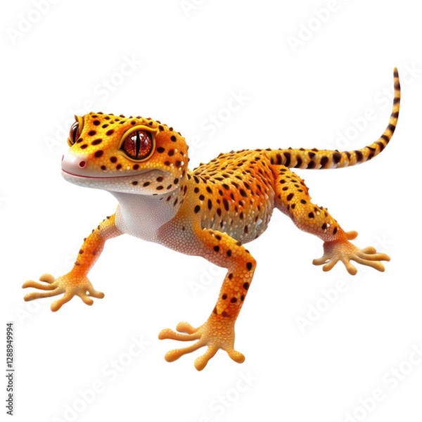 Obraz 3D vector icon of Leopard gecko isolated on transparency background