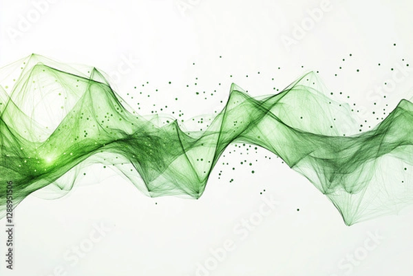 Fototapeta A green data visualization graphic on a white background
