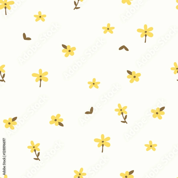 Obraz graphic print. Small floral pattern.