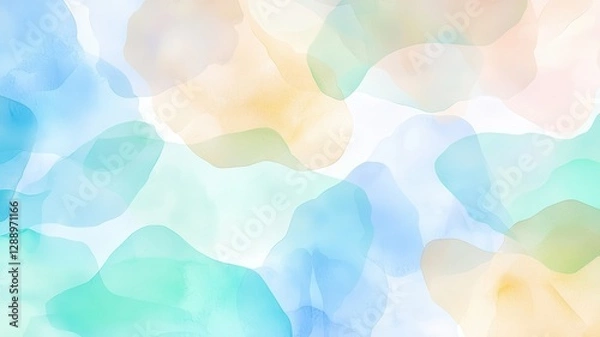 Fototapeta Romantic Pastel Spring Background. Soft watercolor abstract background design