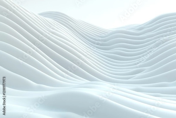 Fototapeta Sculptural white waves create serene, tranquil landscape with sm