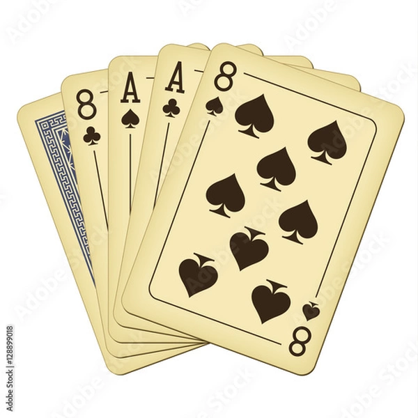 Obraz Deadman Hand - vintage playing cards vector illustration