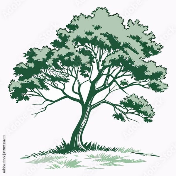 Fototapeta tree with leaves vector illustration