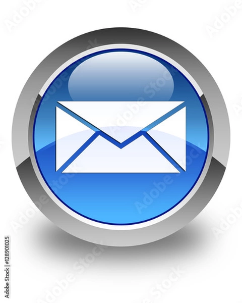 Obraz Email icon glossy blue round button 2