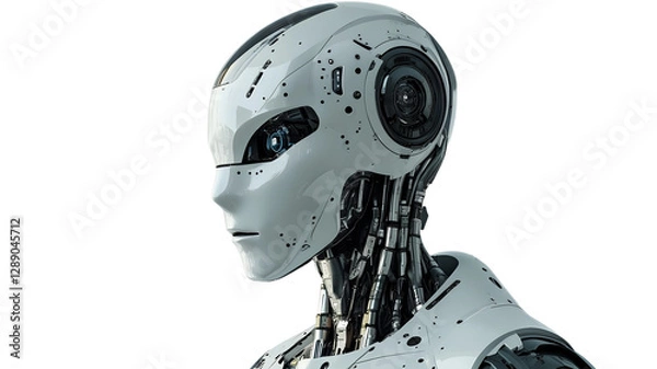 Fototapeta Futuristic Humanoid Robot PNG – High-Tech AI Android Isolated