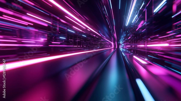 Fototapeta Digital light lines