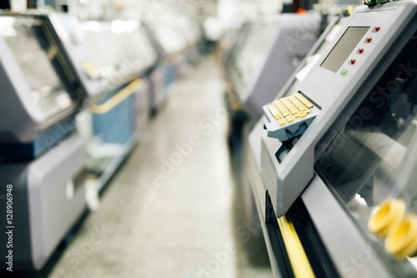 Fototapeta Computerized knitting machines