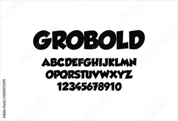 Obraz GROBOLD font for logo and headline. Isolated vector typeset