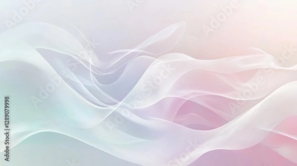Fototapeta Delicate abstract waves in soft pastel hues creating a serene and harmonious composition. The flowing textures and airy gradients evoke a sense of tranquility and elegance. Generative AI