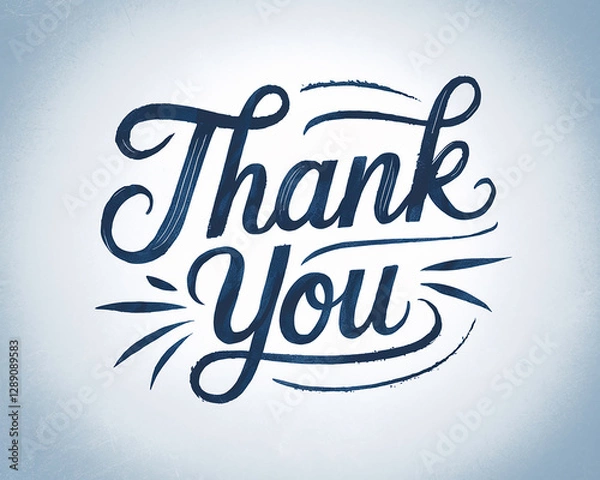 Fototapeta A simple and elegant background featuring a handwritten Thank You note on a clean white backdrop, perfect for heartfelt and minimalist thank you card designs.

