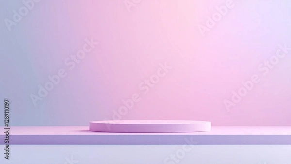 Obraz Luxury Product Showcase Vibrant Neon Soft Pastel Gradient Background in Pink and Blue Tones with Smooth Blur Effect