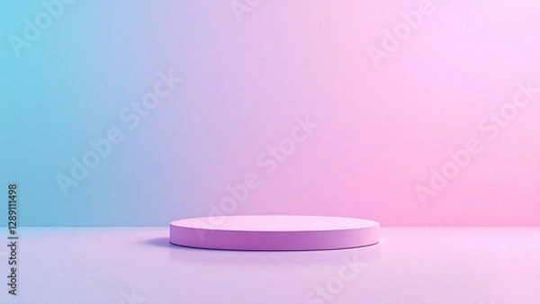 Obraz Luxury Product Showcase Vibrant Neon Soft Pastel Gradient Background in Pink and Blue Tones with Smooth Blur Effect