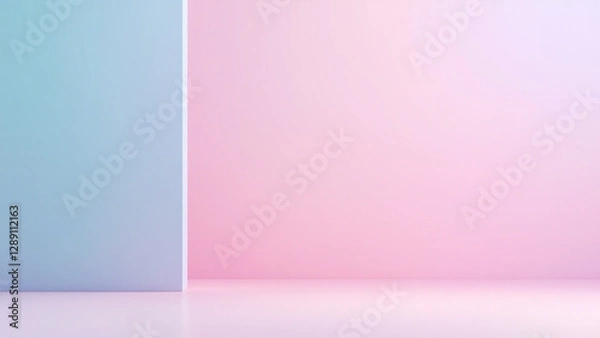 Obraz Vibrant Neon Soft Pastel Gradient Background in Pink and Blue Tones with Smooth Blur Effect