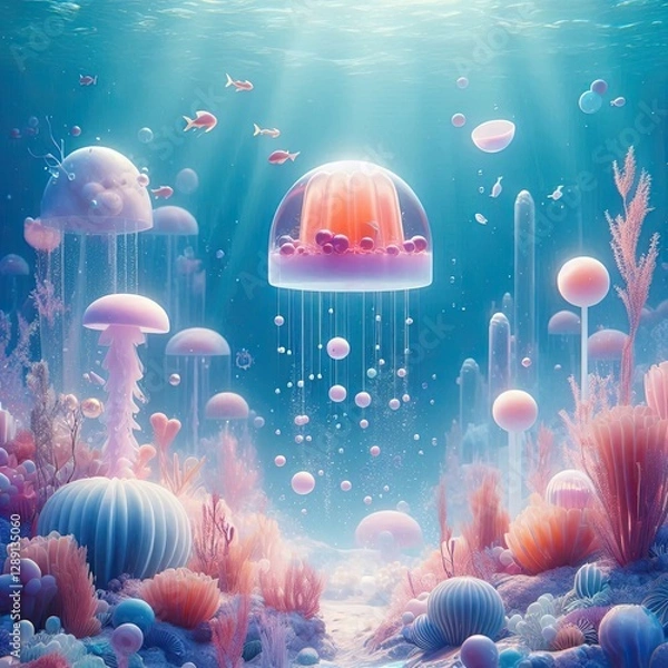 Fototapeta jellyfish in the sea