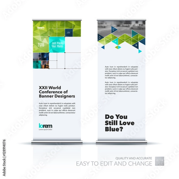 Fototapeta Business vector set of modern roll Up Banner stand design with r