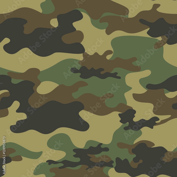 Obraz trendy camouflage pattern repeat, military background vector texture