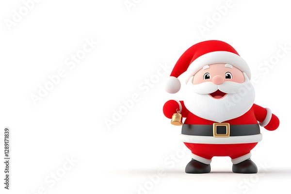 Obraz Cute cartoon Santa Claus isolated on white background