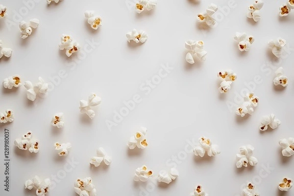 Fototapeta Popcorn explosion effect with kernels bursting out of a container, visually representing excitement, fun, and delicious treats, perfect for marketing, comic book illustration style
