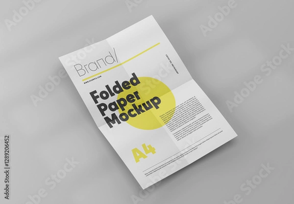 Obraz Folded A4 Paper Mockup
