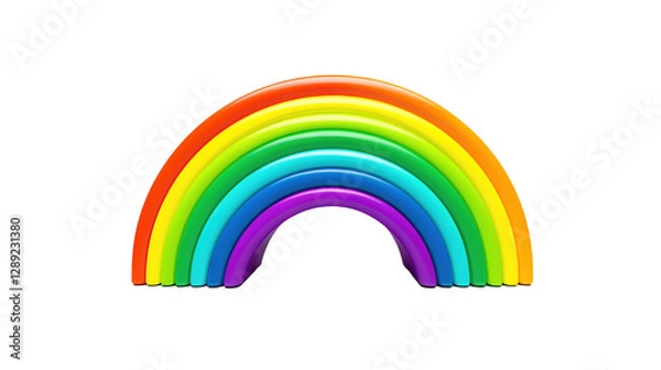 Fototapeta Isolated 3D Colorful Rainbow on White Background