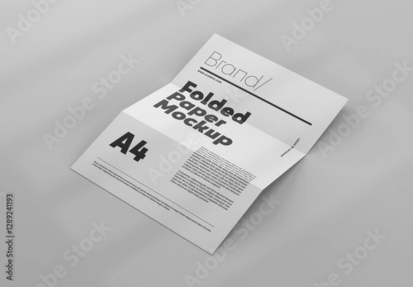 Fototapeta Folded A4 Paper Mockup