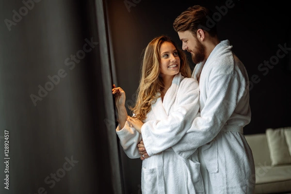 Fototapeta Couple enjoying honeymoon