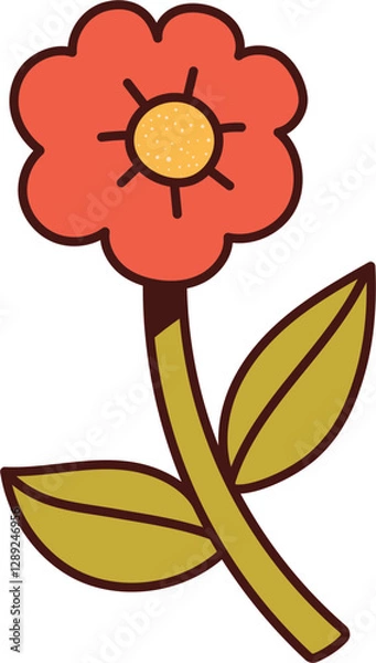 Obraz Simple orange flower vector illustration
