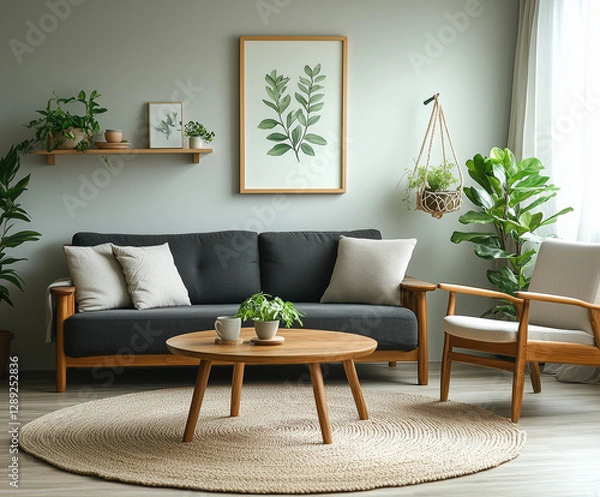 Fototapeta Scandinavian Serenity: Bright and Natural Dining Space