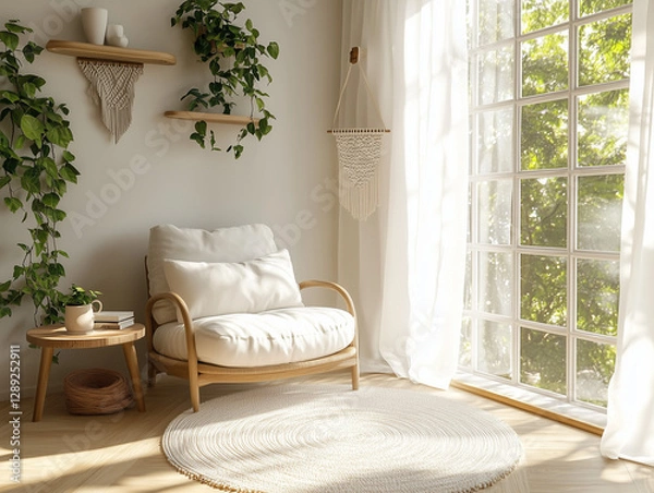 Fototapeta Scandinavian Serenity: Bright and Natural Dining Space