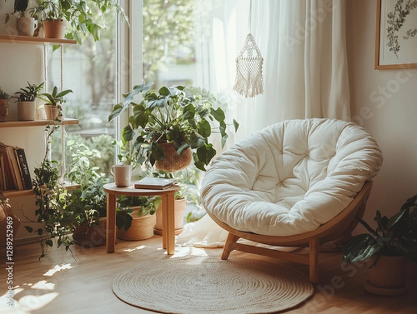 Fototapeta Scandinavian Serenity: Bright and Natural Dining Space