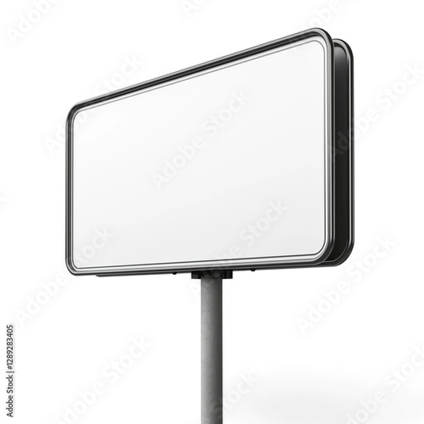 Fototapeta A blank billboard stands tall, ready for advertising in an open area.