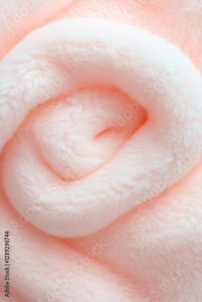 Fototapeta Soft pink fabric arranged in delicate spiral resembling blooming