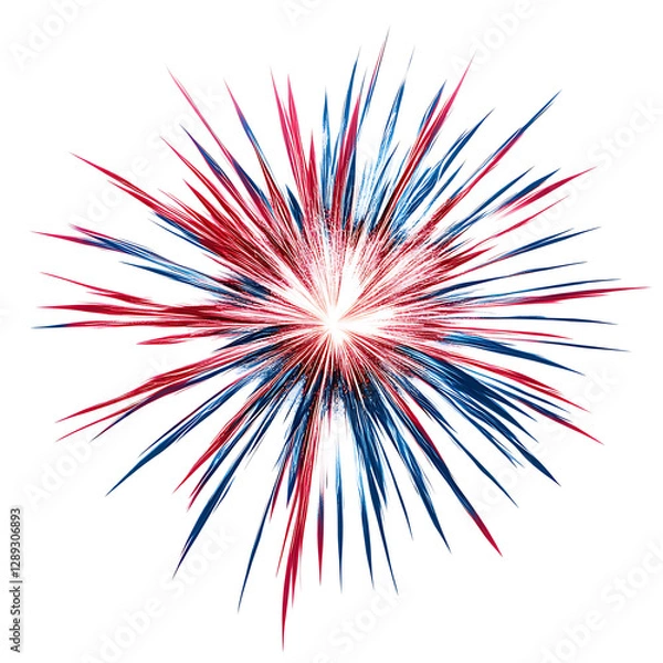 Obraz Red, White, & Blue Fireworks Burst