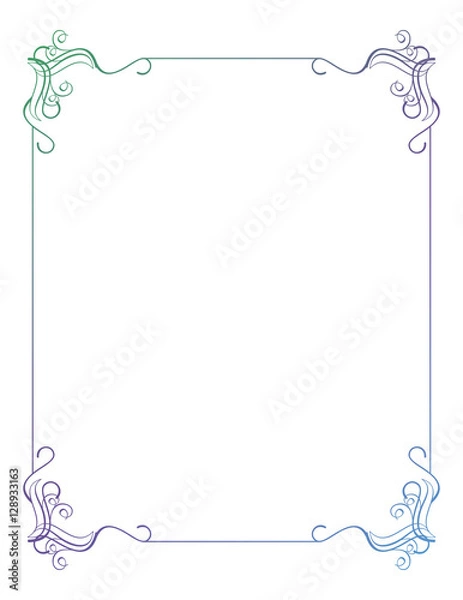 Fototapeta Beautiful vertical frame with gradient fill. 