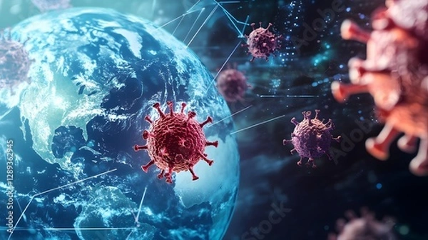 Fototapeta Futuristic AI Powered Vaccine Distribution Network Bridging the Global Healthcare Divide