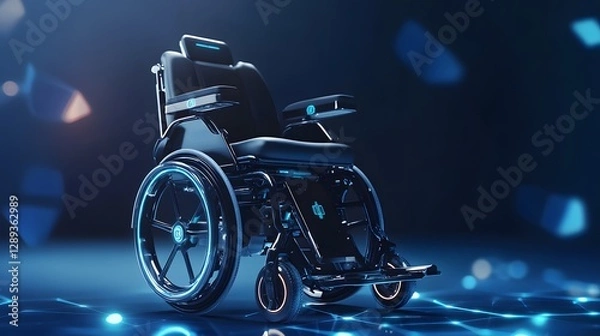 Fototapeta Futuristic AI Powered Wheelchair with Smart Navigation Technology