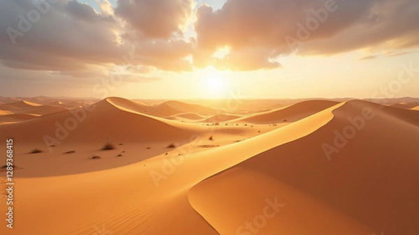 Fototapeta Sand piles form dunes near a foundation
